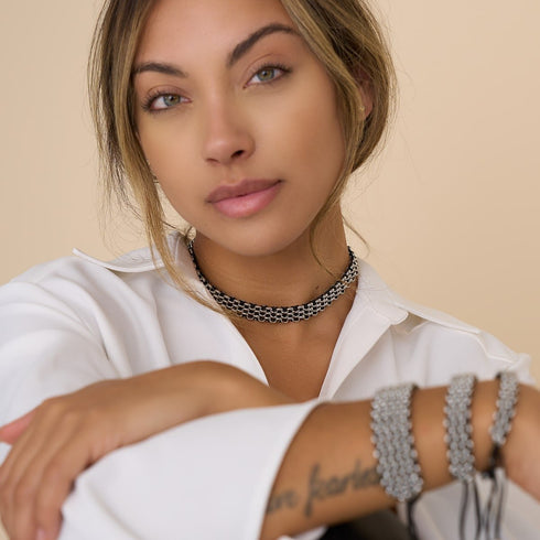 Noir x Argent | Liens Kismet | Collier ras du cou